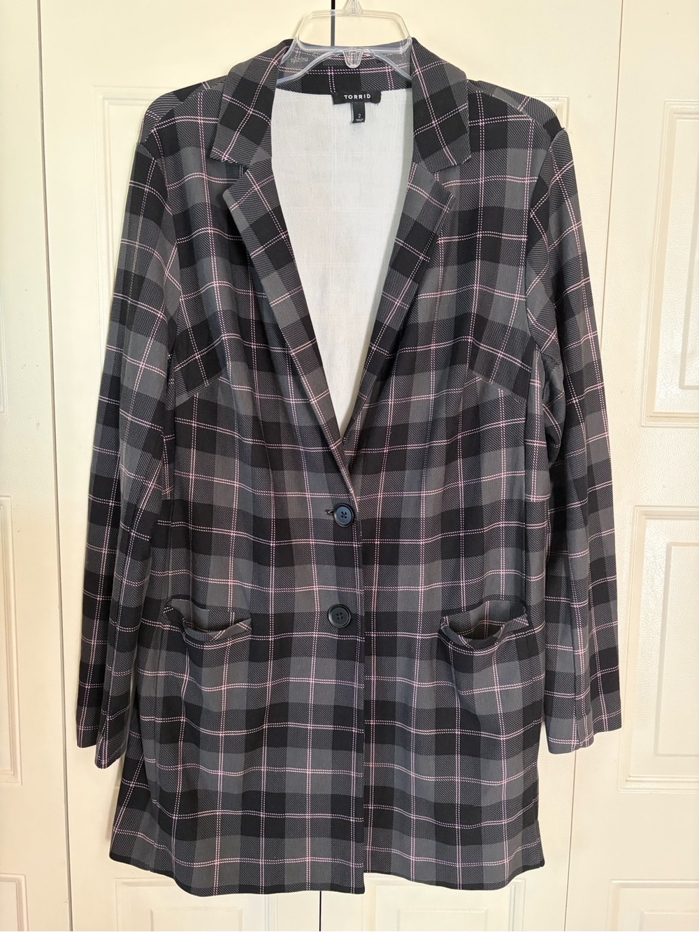 Torrid Women’s Plaid Lagenlook Blazer Preppy Academia Oversized Sz. 2 (18/20)